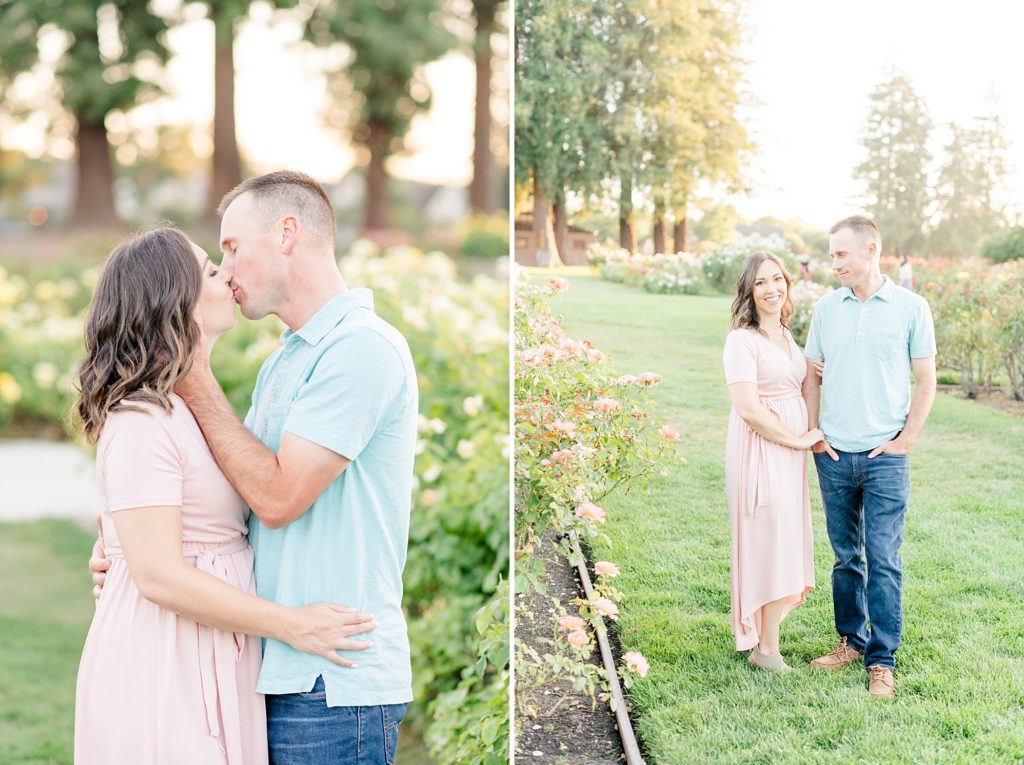 San Jose Rose Garden Pregmnancy Announcement Photoshoot