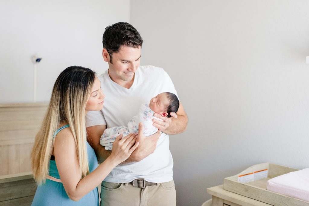 Baby girl lifestyle newborn session in San Jose