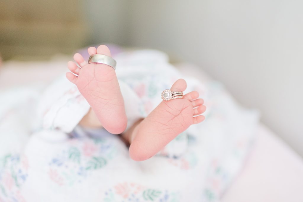 Baby girl lifestyle newborn session in San Jose