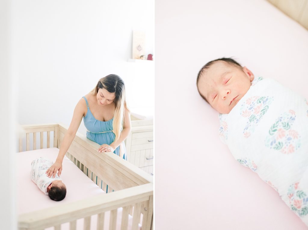 Baby girl lifestyle newborn session in San Jose