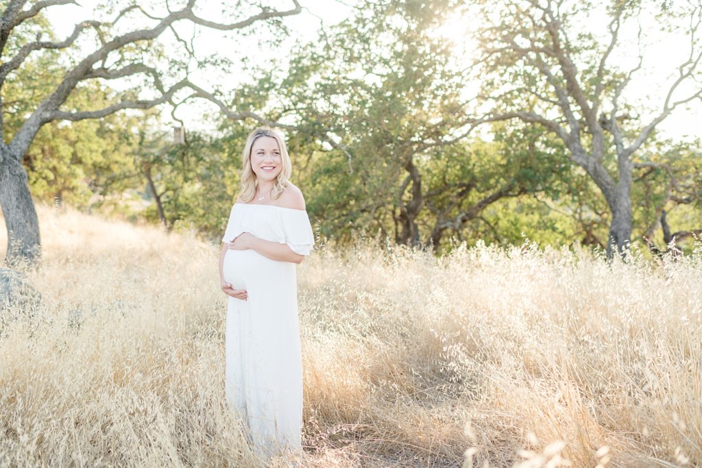 San Jose Summer Maternity session in White Dress