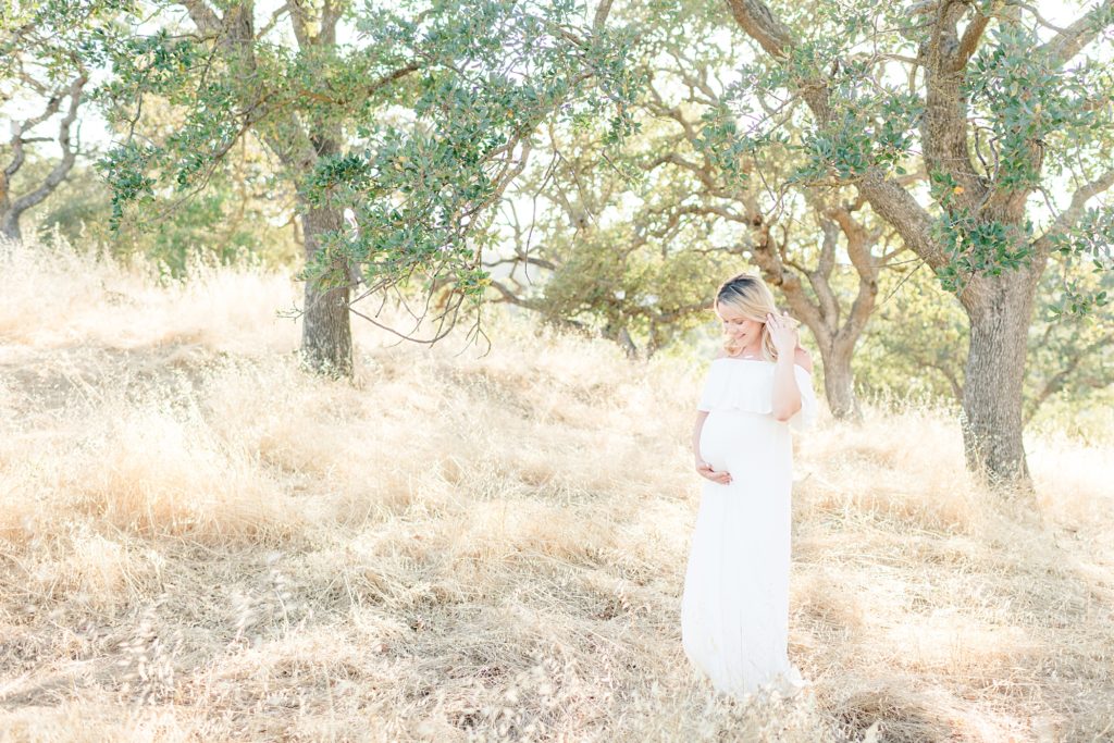 San Jose Summer Maternity session in White Dress