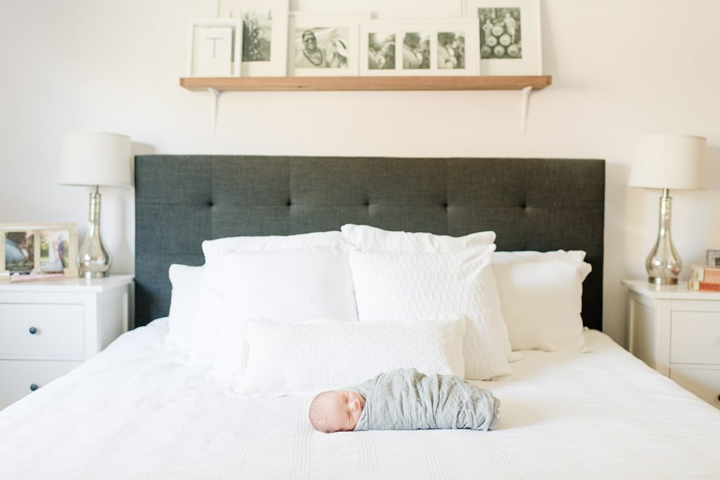 Los Gatos Light and Airy Newborn Photographer in Gender Neutral Nursery