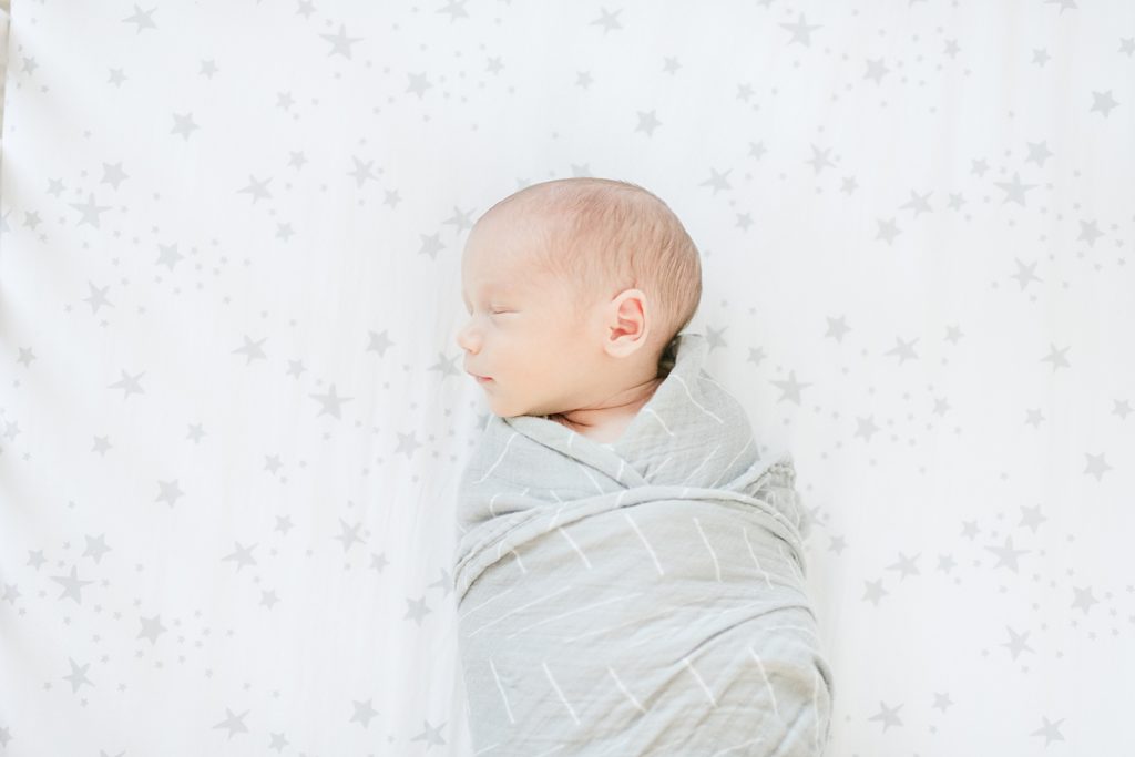 Los Gatos Light and Airy Newborn Photographer in Gender Neutral Nursery