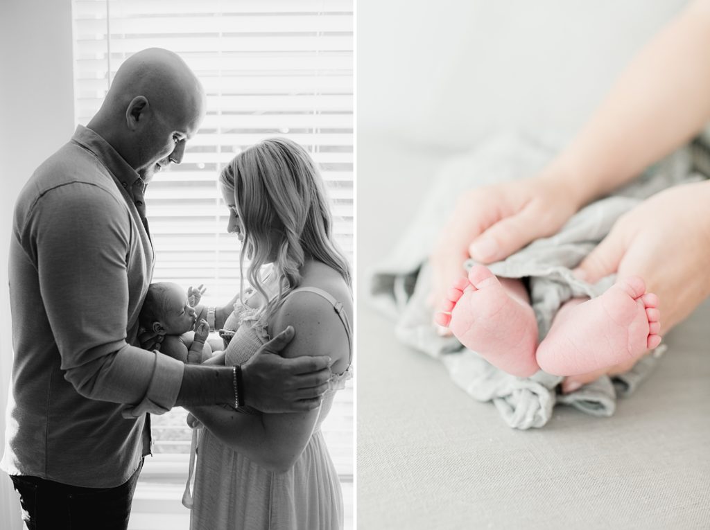 Los Gatos Light and Airy Newborn Photographer in Gender Neutral Nursery