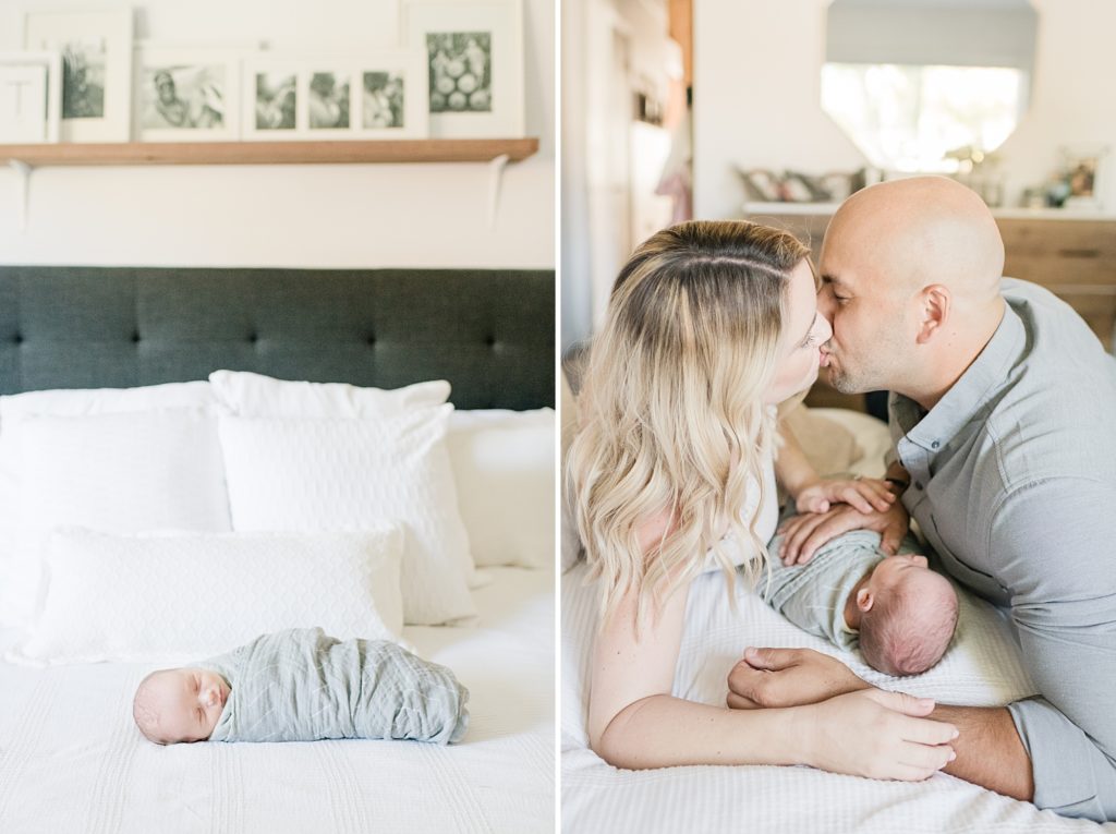 Los Gatos Light and Airy Newborn Photographer in Gender Neutral Nursery