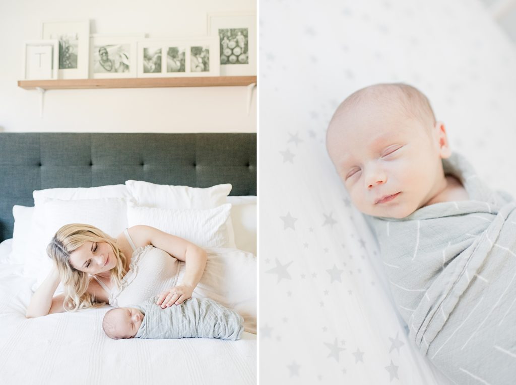 Los Gatos Light and Airy Newborn Photographer in Gender Neutral Nursery