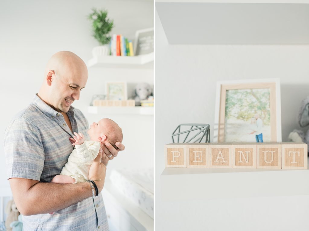 Los Gatos Light and Airy Newborn Photographer in Gender Neutral Nursery