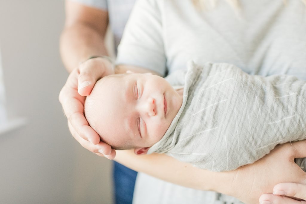 Los Gatos Light and Airy Newborn Photographer in Gender Neutral Nursery