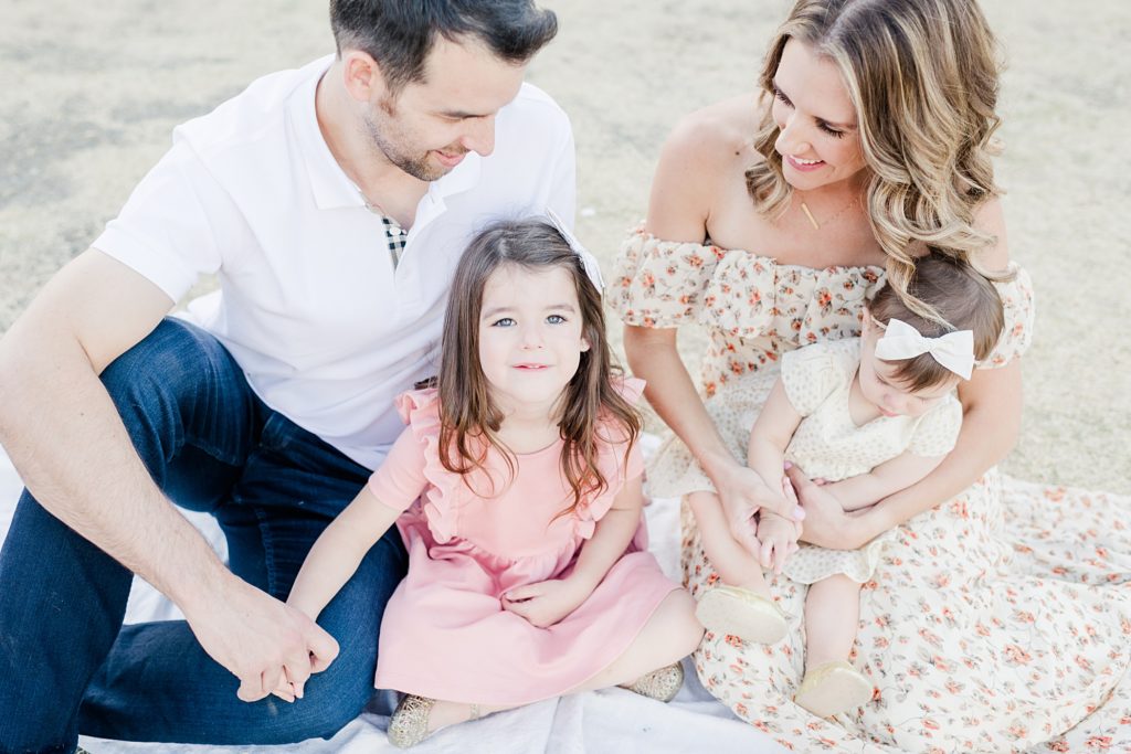 Family of four portraits