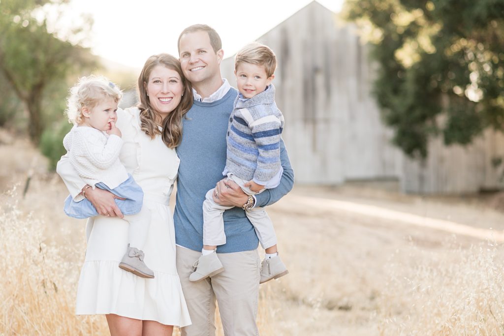 San Jose Fall family session white barn