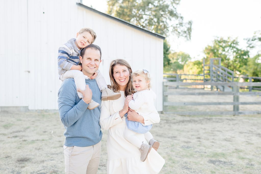 San Jose Fall family session white barn