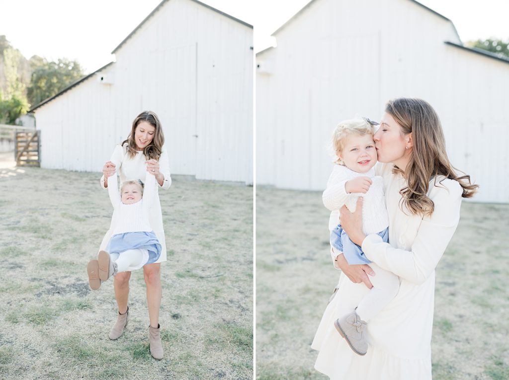 San Jose Fall family session white barn