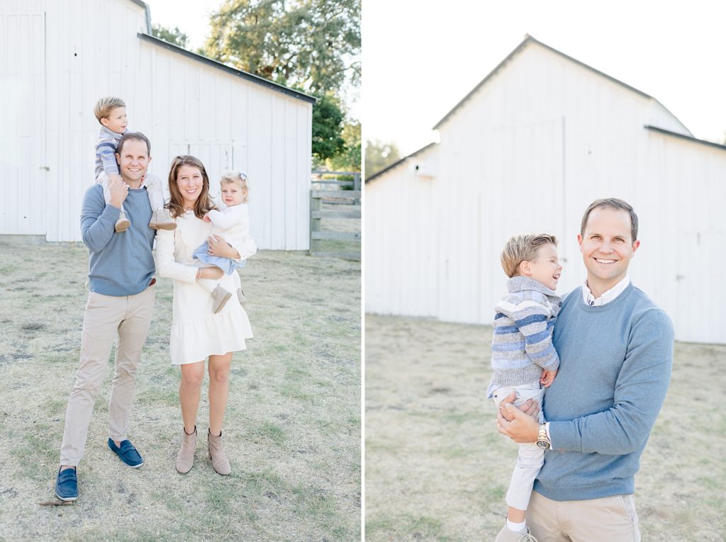 San Jose Fall family session white barn