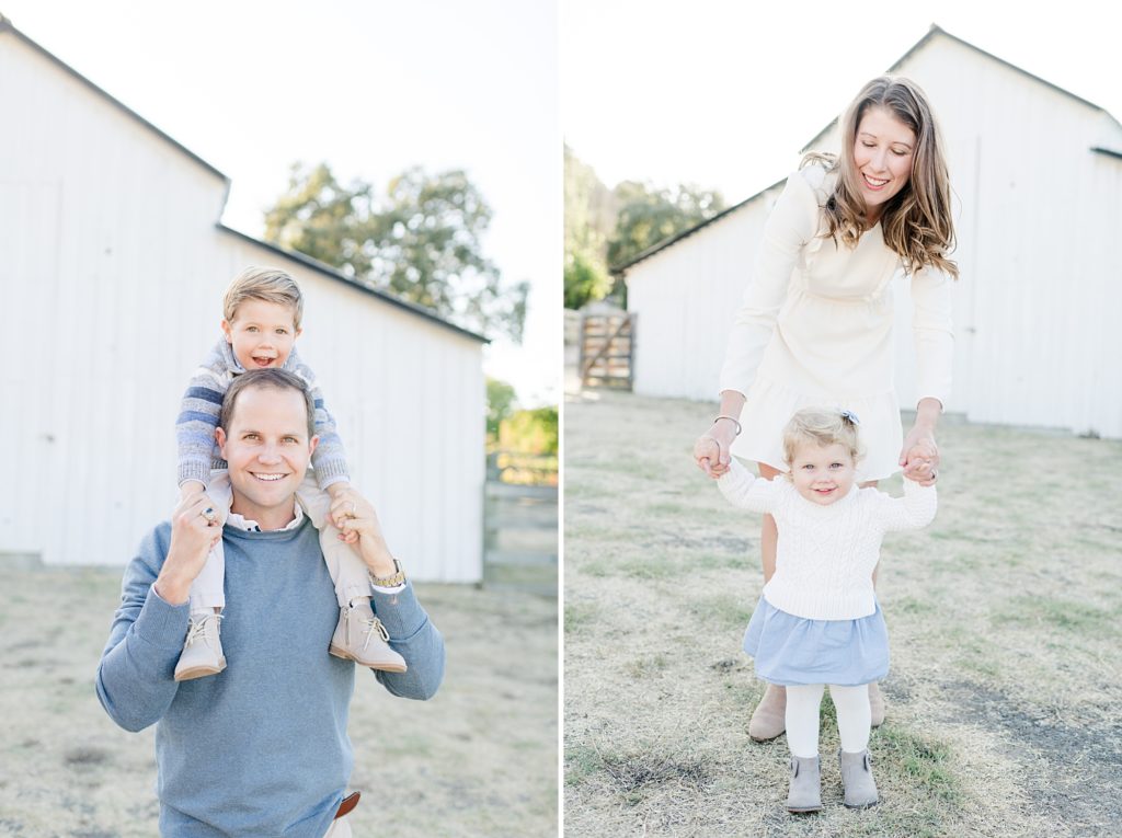 San Jose Fall family session white barn