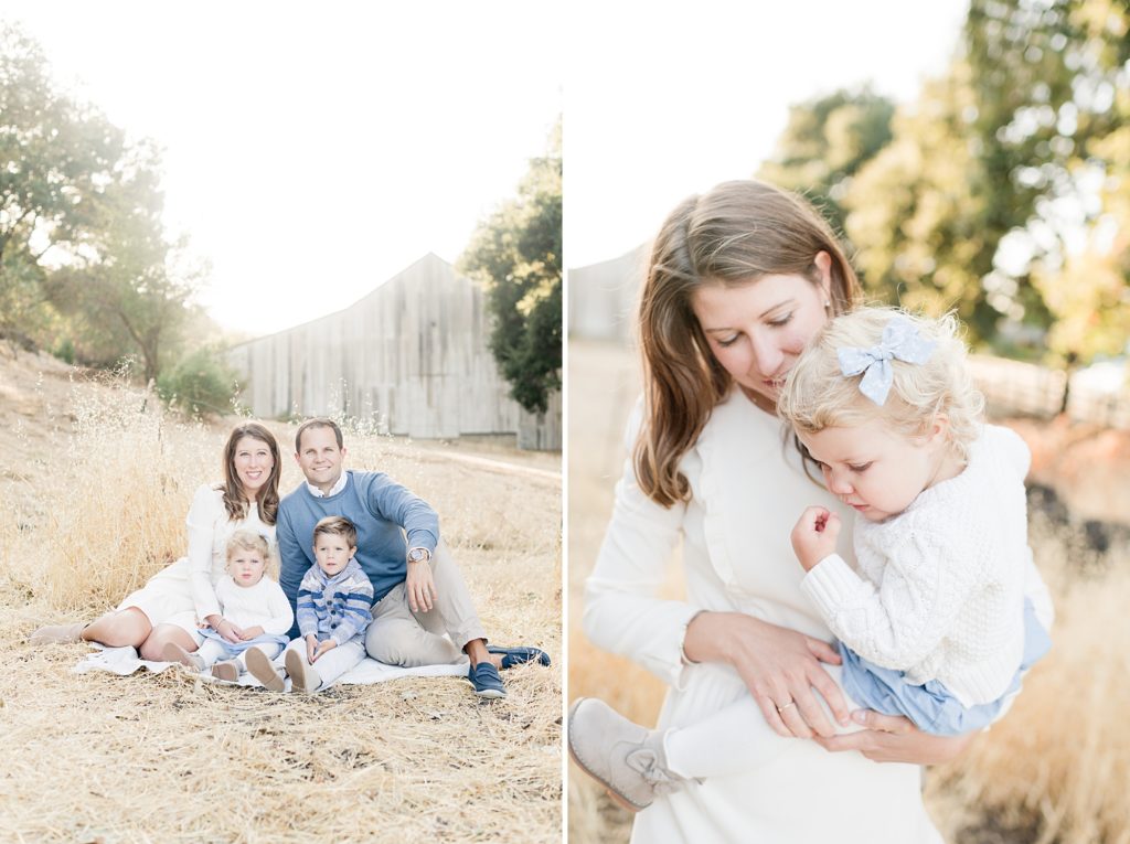 San Jose Fall family session white barn