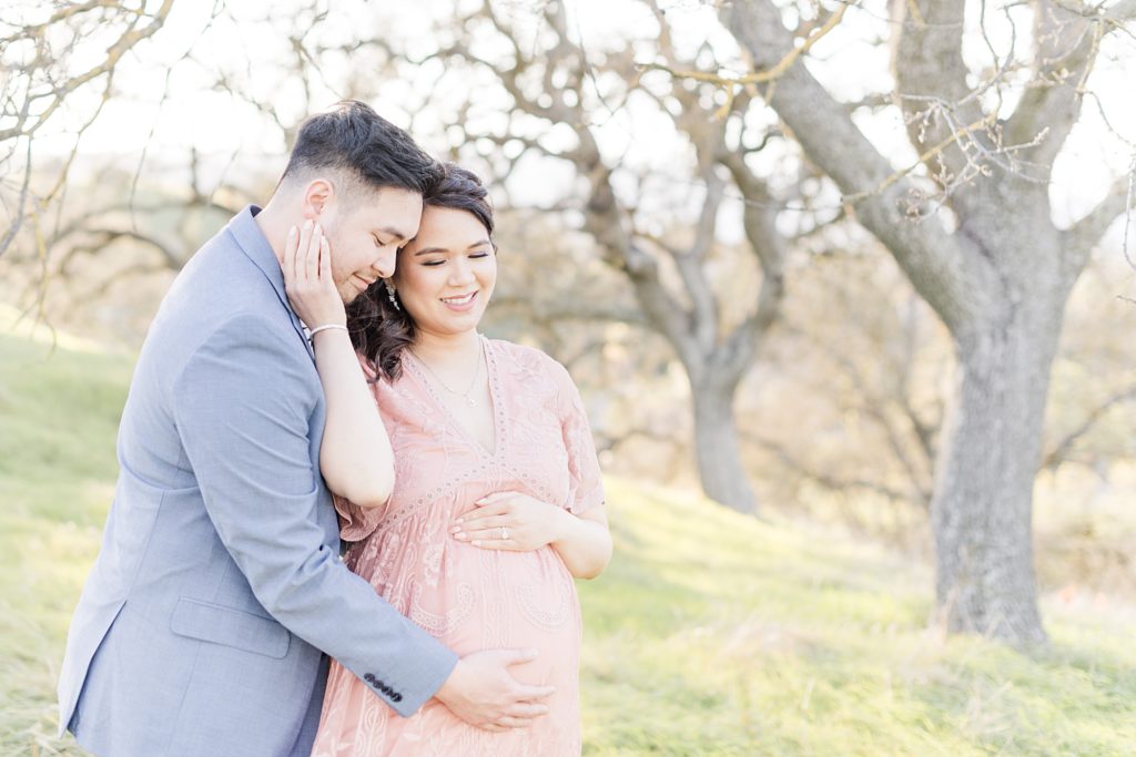 Almaden Maternity Photography Pink Lace Dress