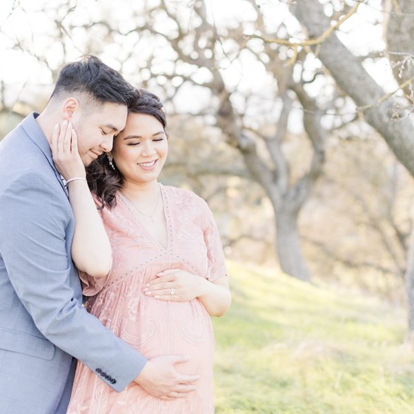 Almaden Maternity Photography Pink Lace Dress