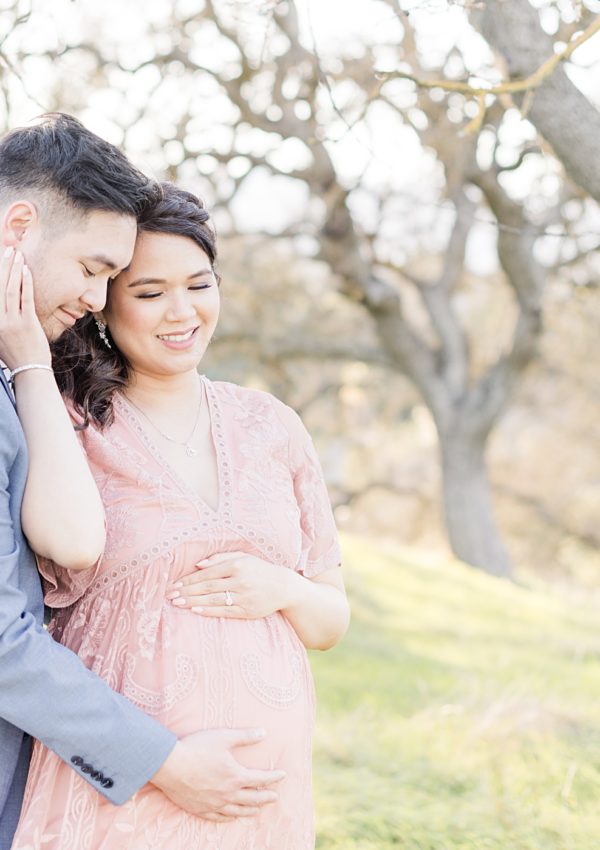 Almaden Maternity Photography Pink Lace Dress