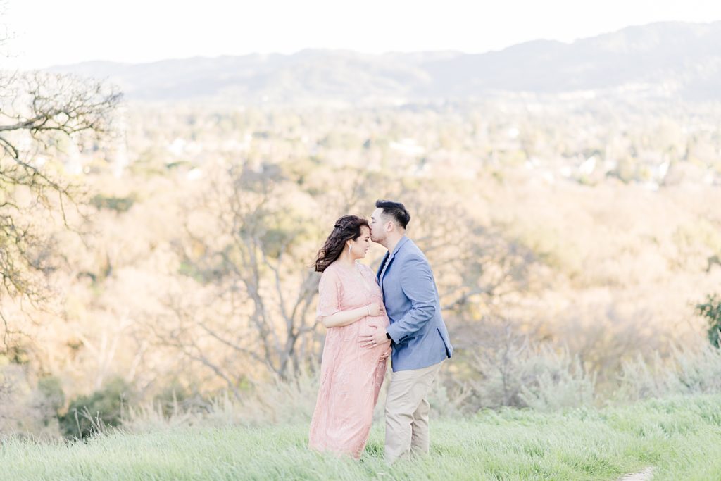 Almaden Maternity Photography Pink Lace Dress