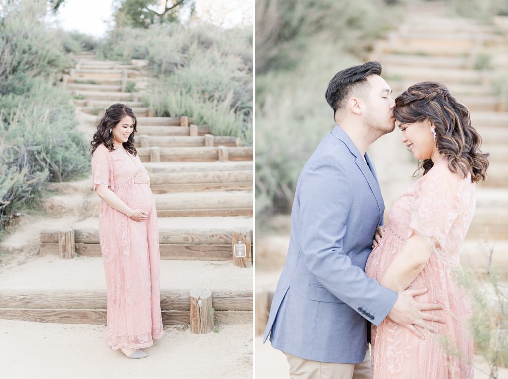 San Jose Maternity Photography Pink Lace Dress