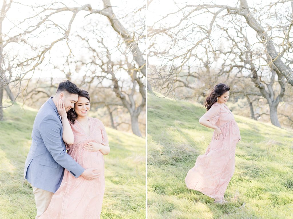 Bay Area Maternity Photography Pink Lace Dress