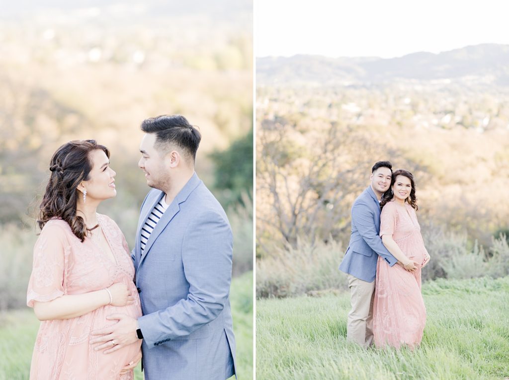 Almaden Maternity Photography Pink Lace Dress